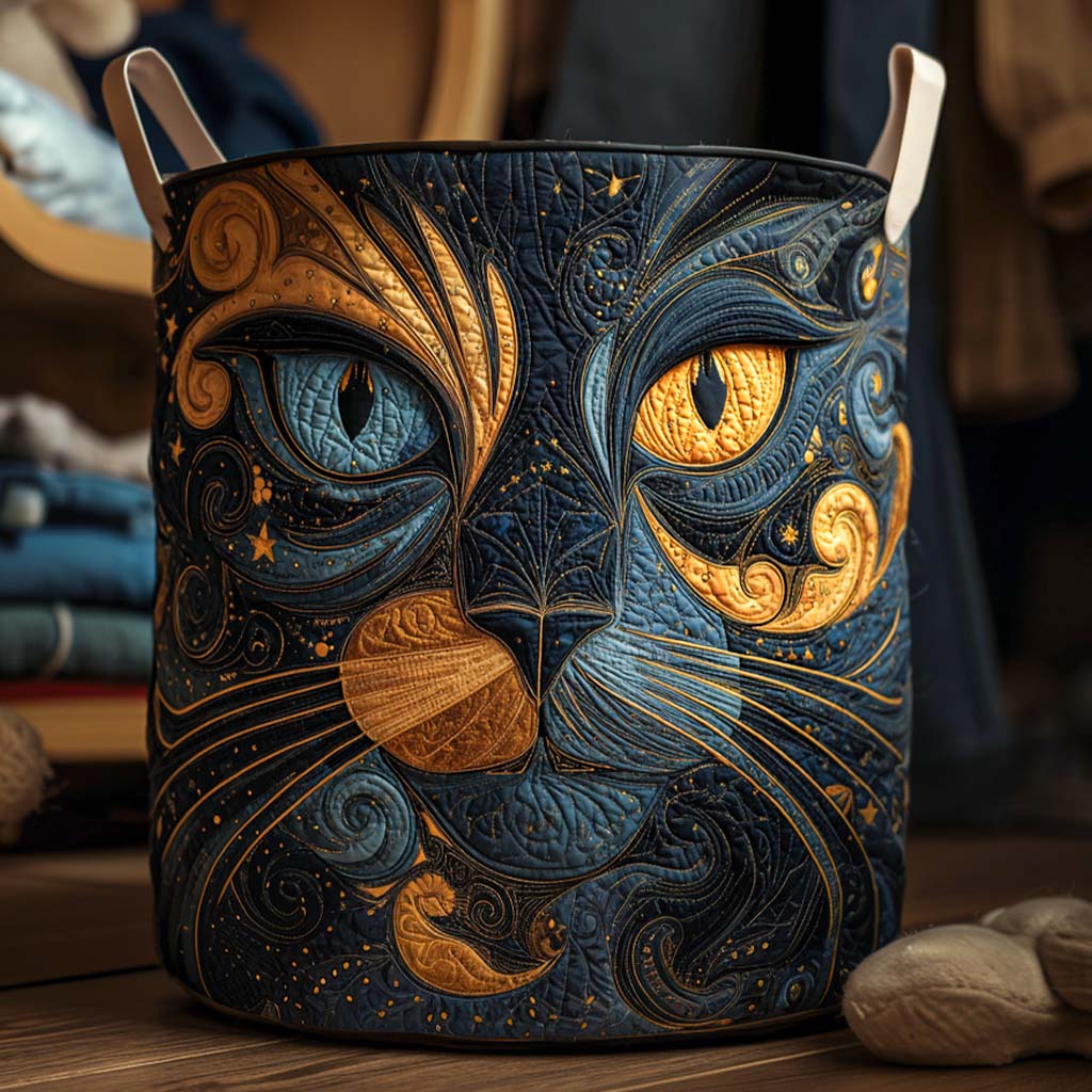Chat Mystérieux | Panier de Rangement Matelassé