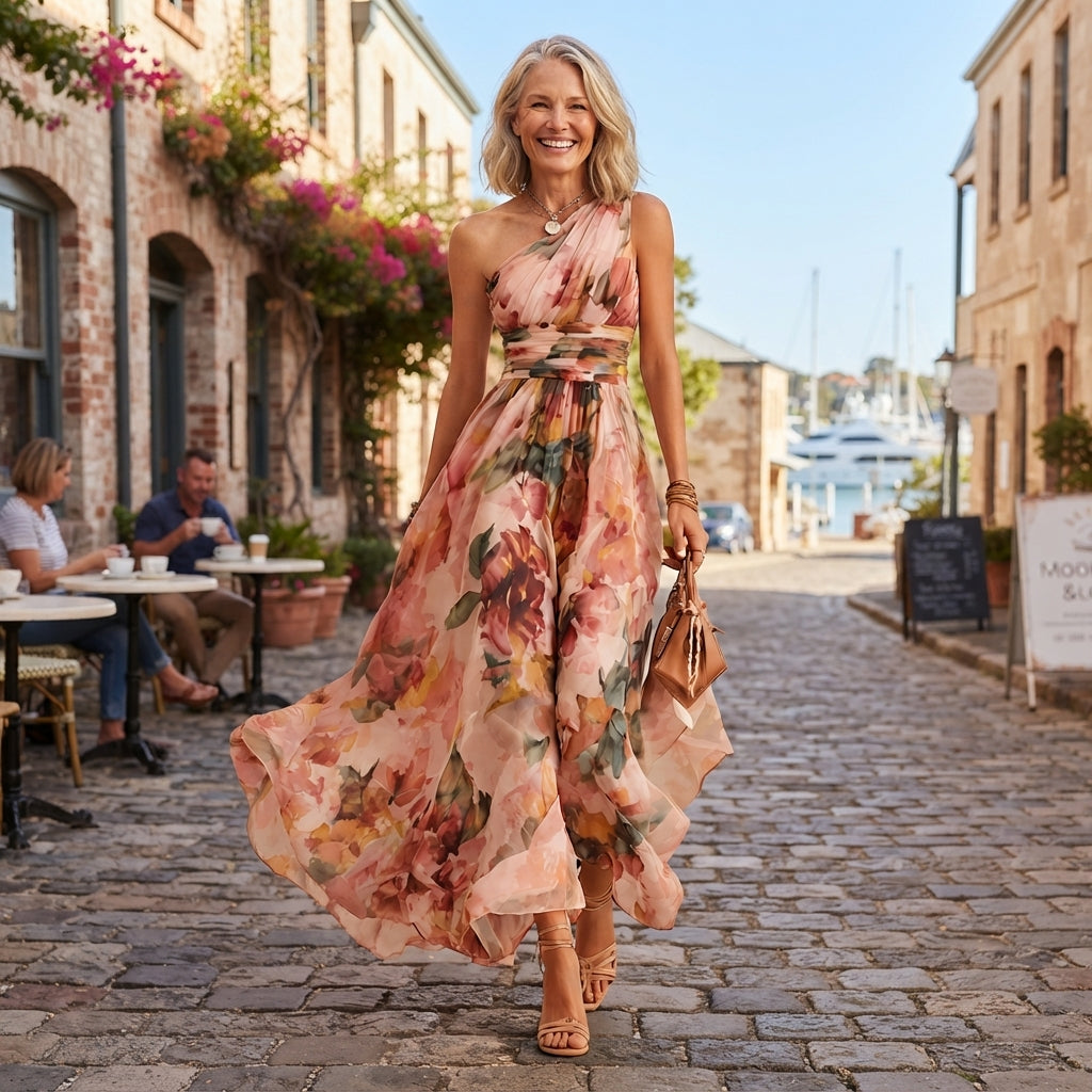 Celeste | One-Shoulder Floral Maxi