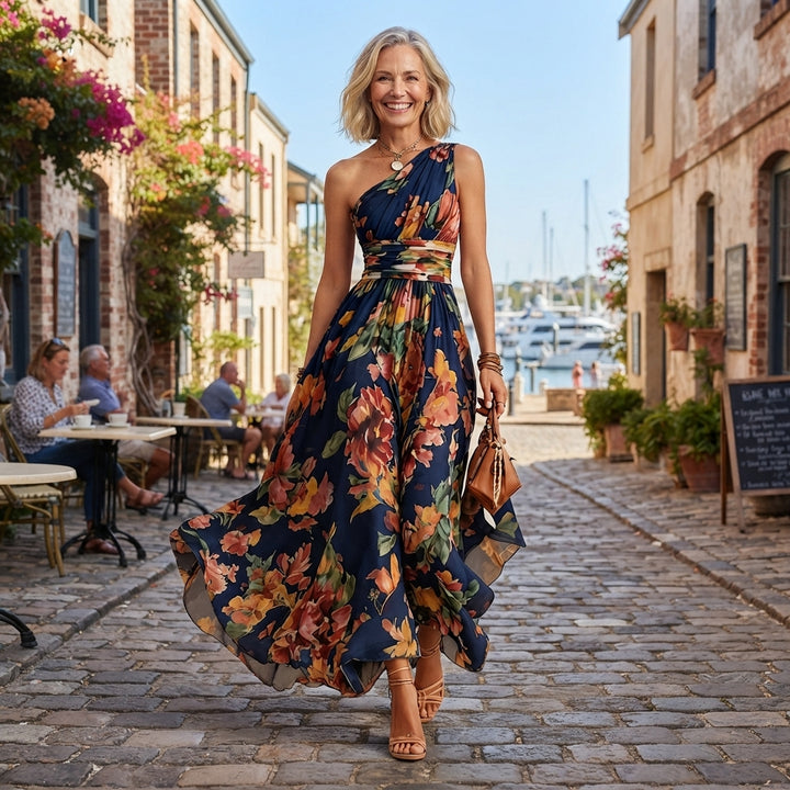 Celeste | One-Shoulder Floral Maxi