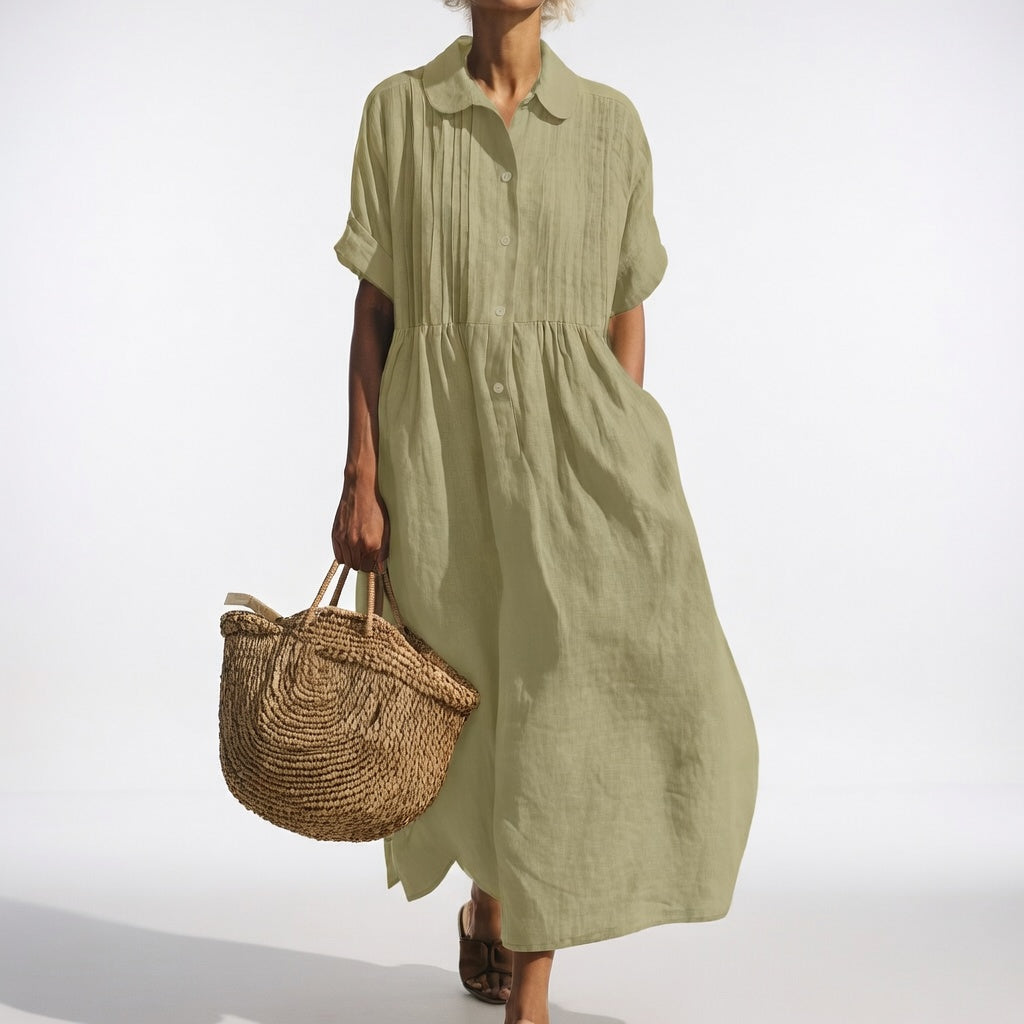 Lysandra™ | Effortless Cotton Shirt Dress