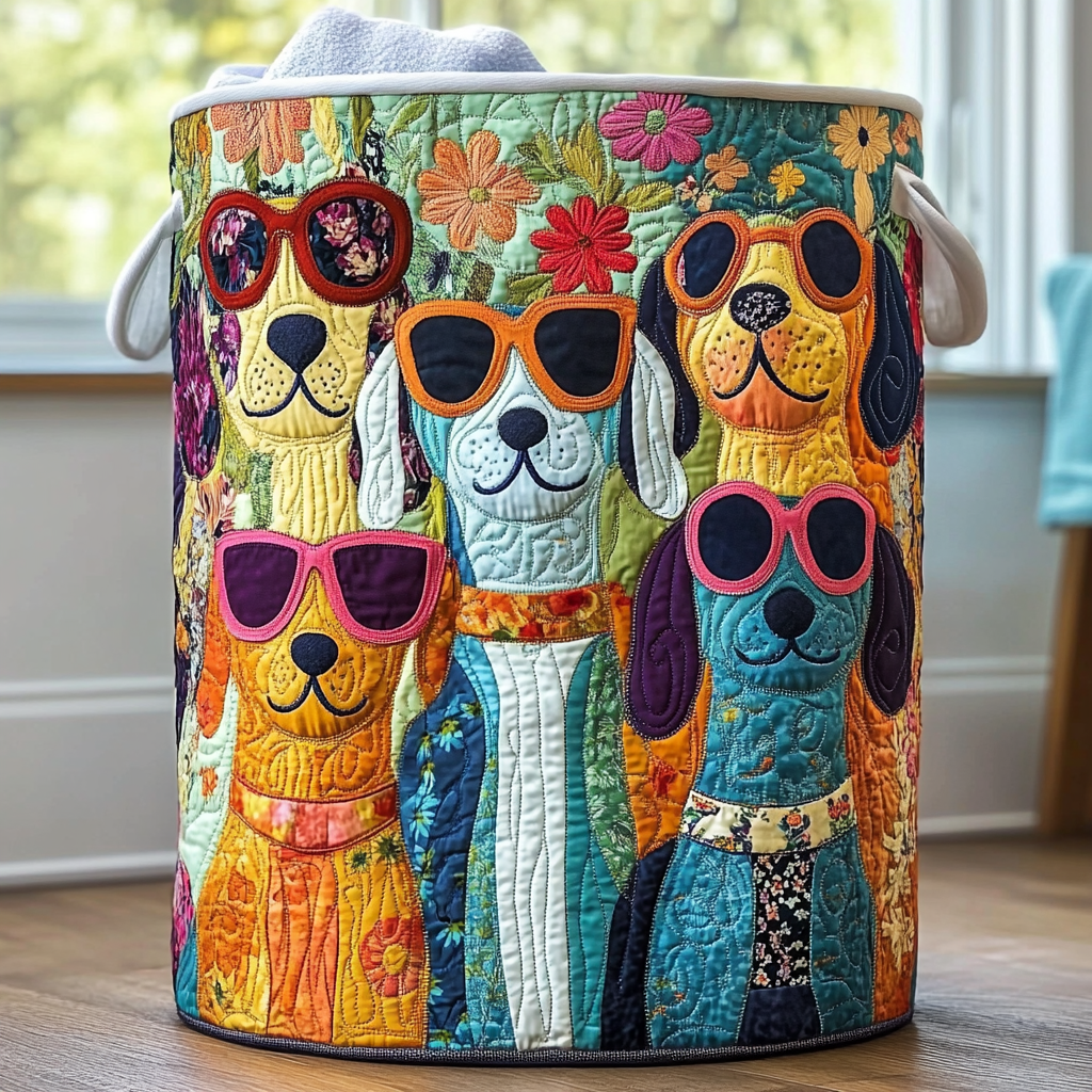 Chiens Joyeux | Panier de Rangement Matelassé