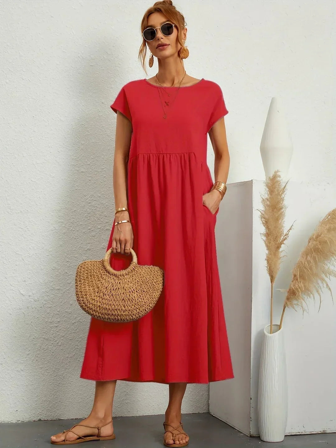Gabrielle™ – Timeless Fluid Midi Dress