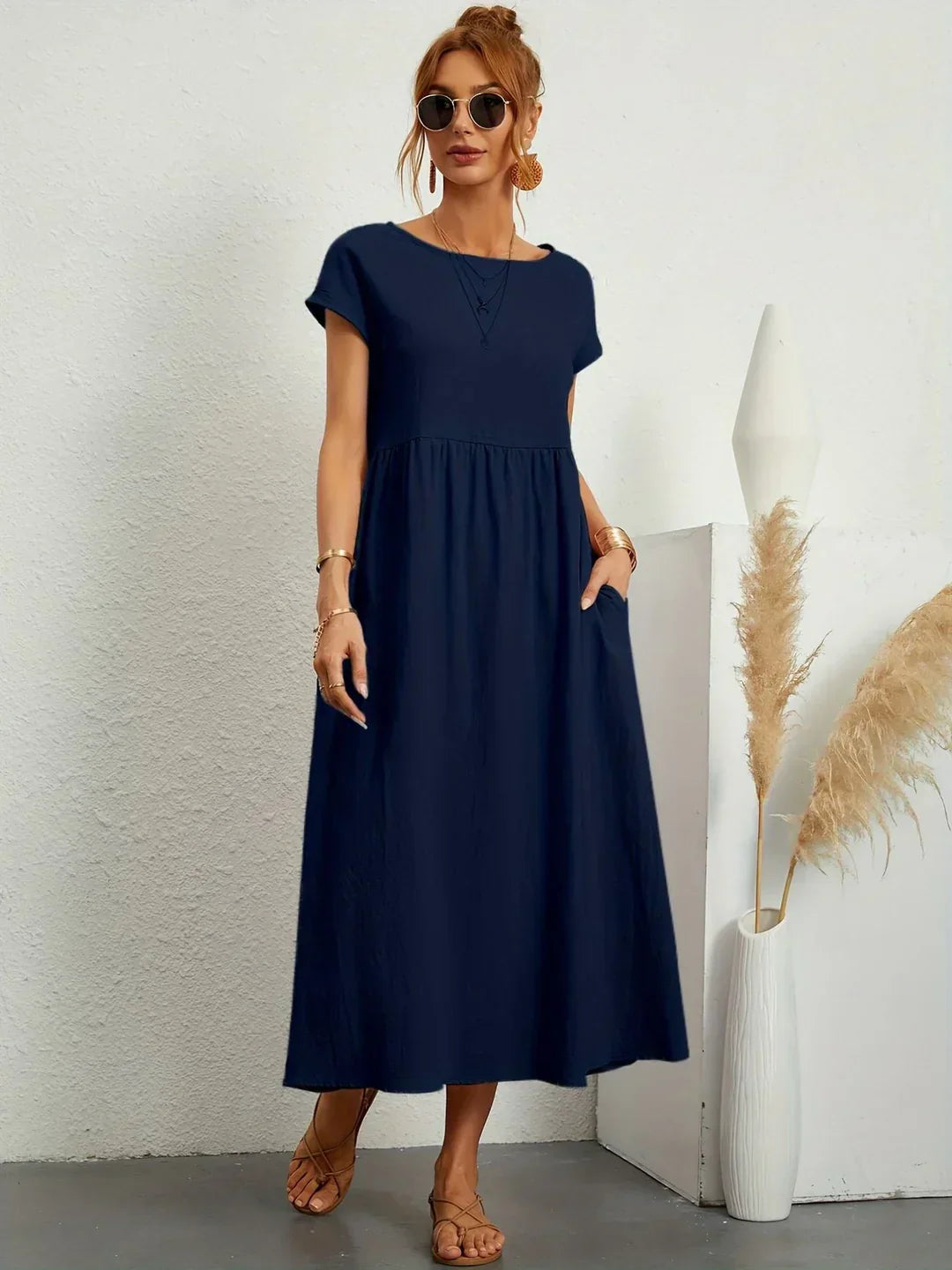 Gabrielle™ – Timeless Fluid Midi Dress