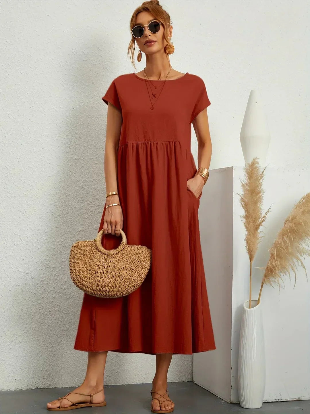 Gabrielle™ – Timeless Fluid Midi Dress