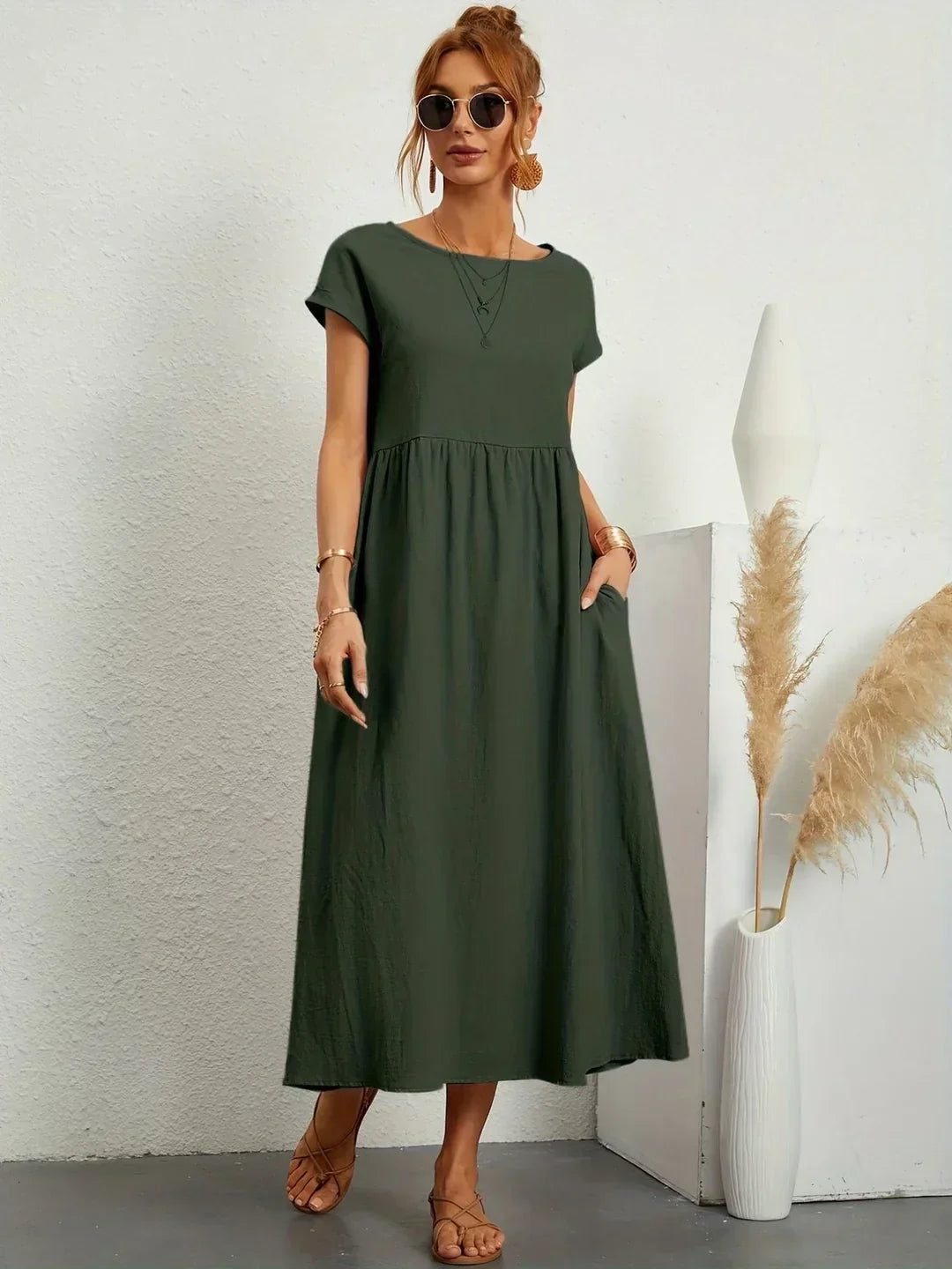 Gabrielle™ – Timeless Fluid Midi Dress