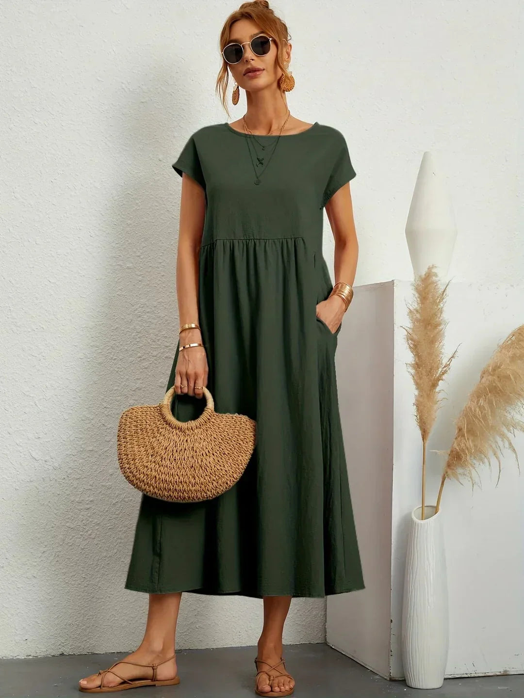 Gabrielle™ – Timeless Fluid Midi Dress