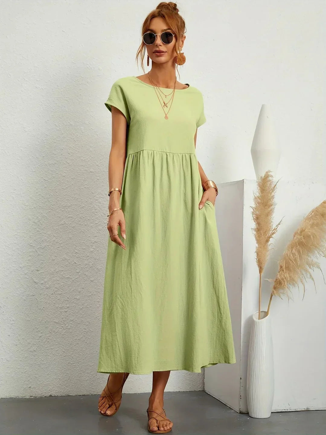 Gabrielle™ – Timeless Fluid Midi Dress