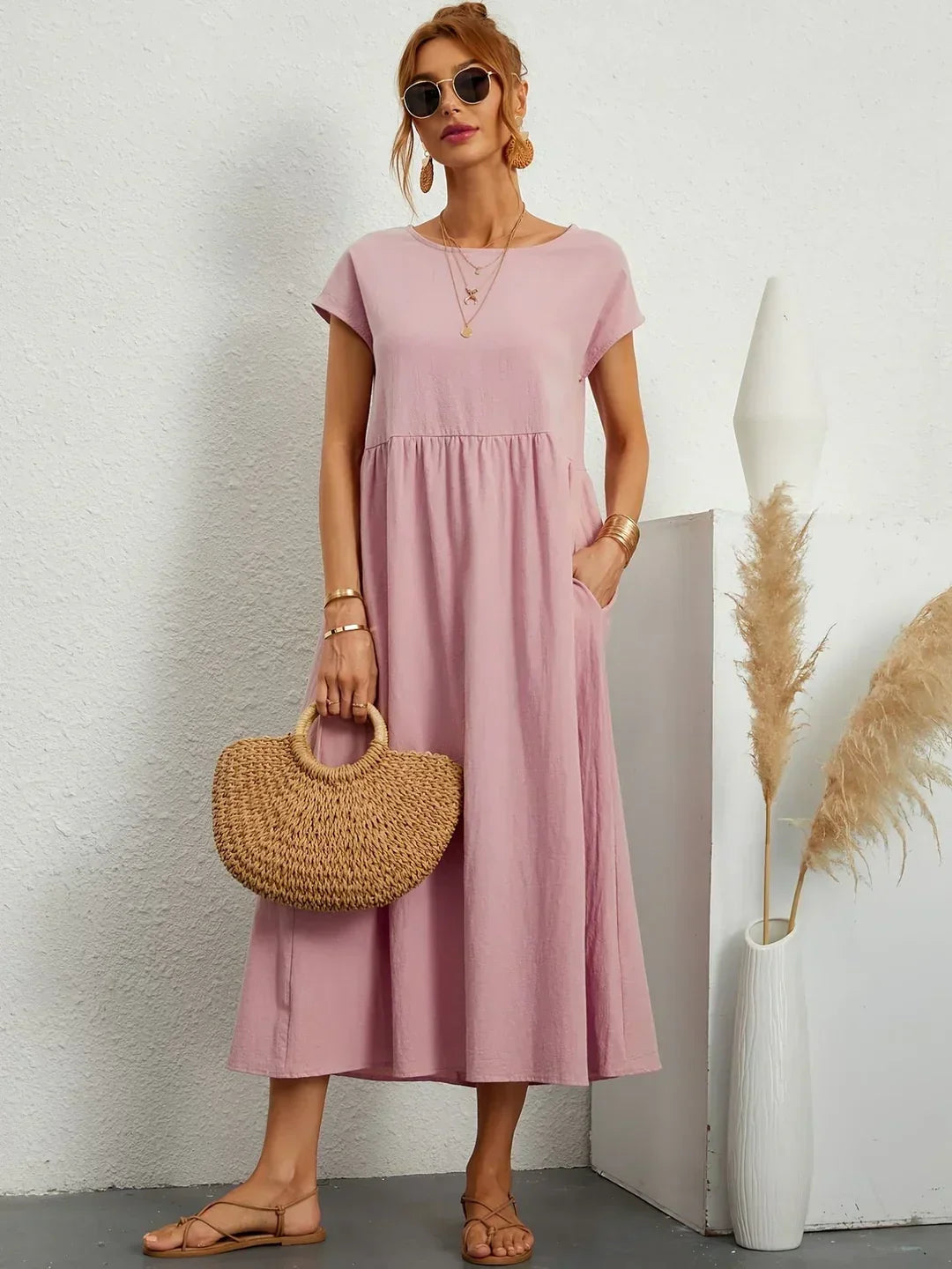 Gabrielle™ – Timeless Fluid Midi Dress