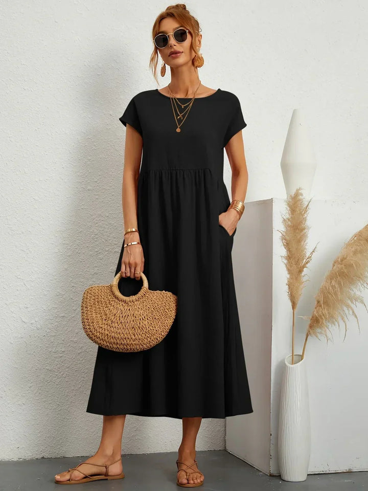 Gabrielle™ – Timeless Fluid Midi Dress