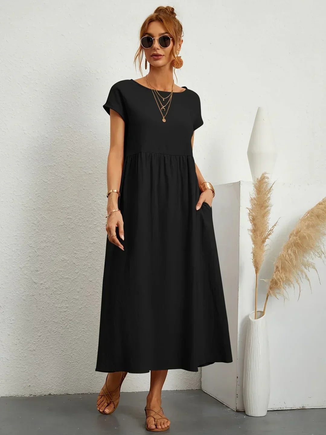 Gabrielle™ – Timeless Fluid Midi Dress