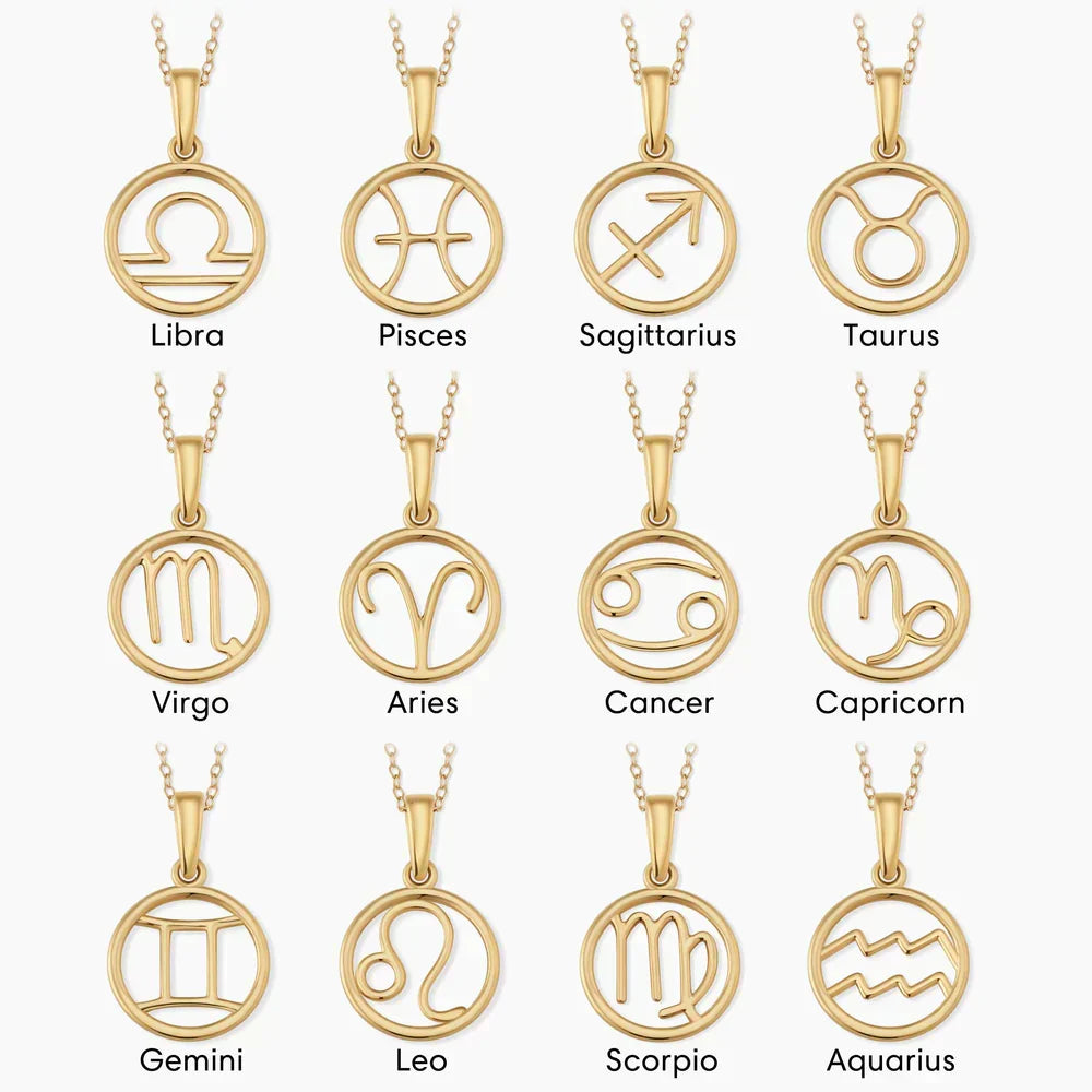 Zodiac Sign Necklace – Silver Tone