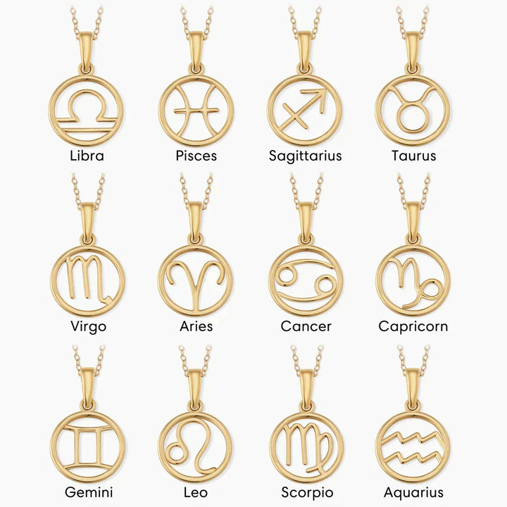 Zodiac Sign Necklace – Silver Tone