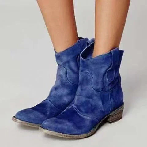 Charlotte Orthopedic Suede and Cotton Ankle Boot