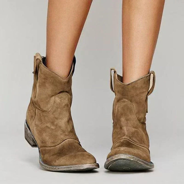 Charlotte Orthopedic Suede and Cotton Ankle Boot
