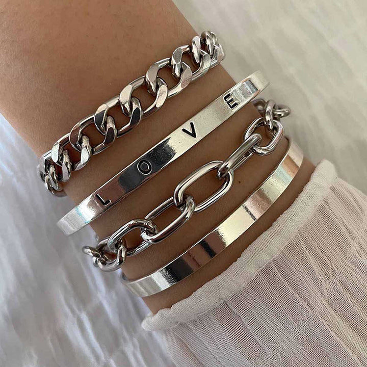 Elan Bracelet Set – Silver Tone