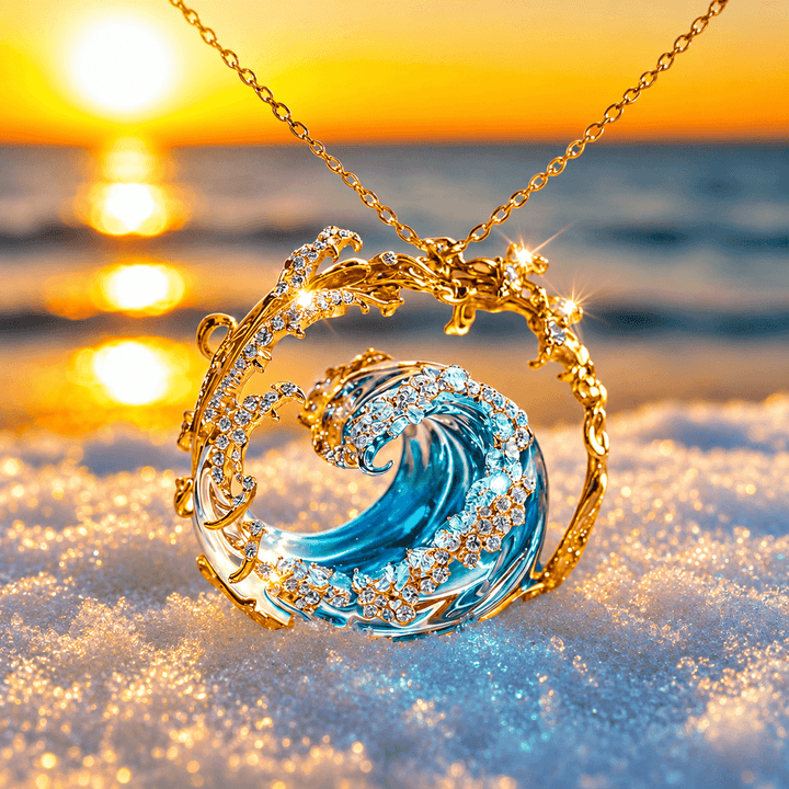 Ocean Wave Gold Necklace