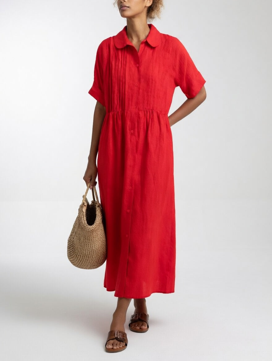Lysandra™ | Effortless Cotton Shirt Dress