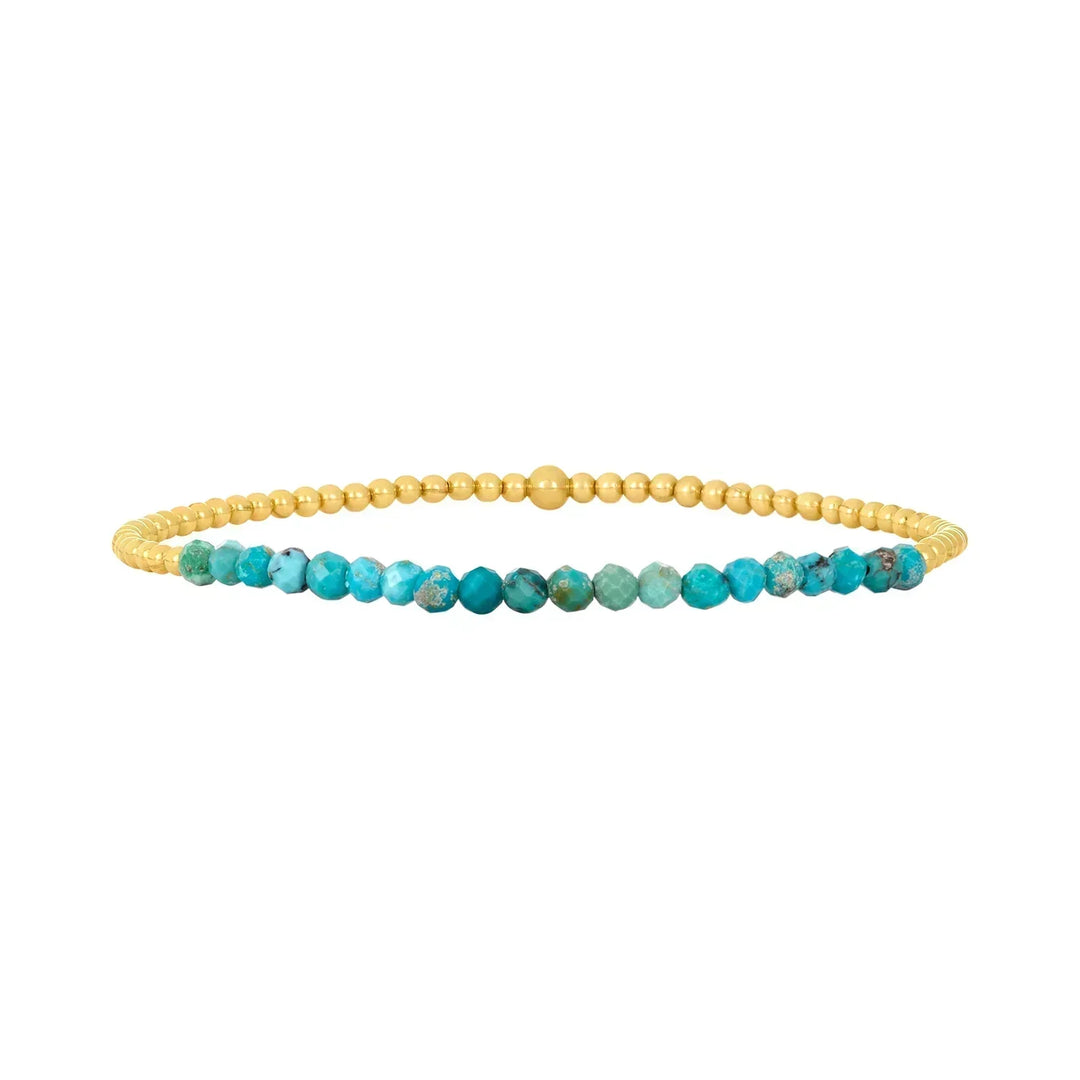 Chic Gold Tone Turquoise Beaded Bracelet