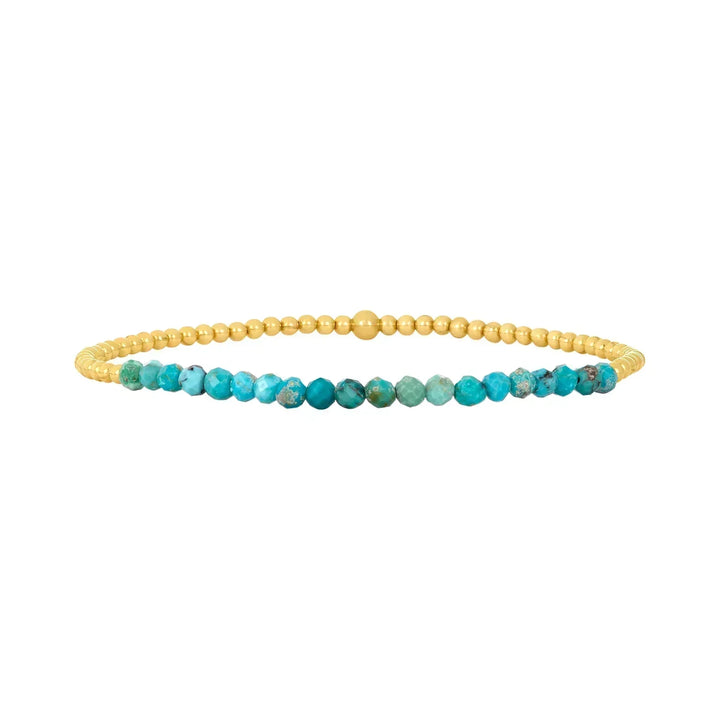 Chic Gold Tone Turquoise Beaded Bracelet