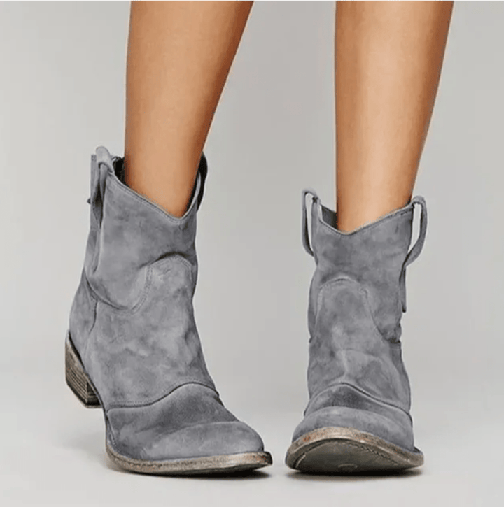Charlotte Orthopedic Suede and Cotton Ankle Boot