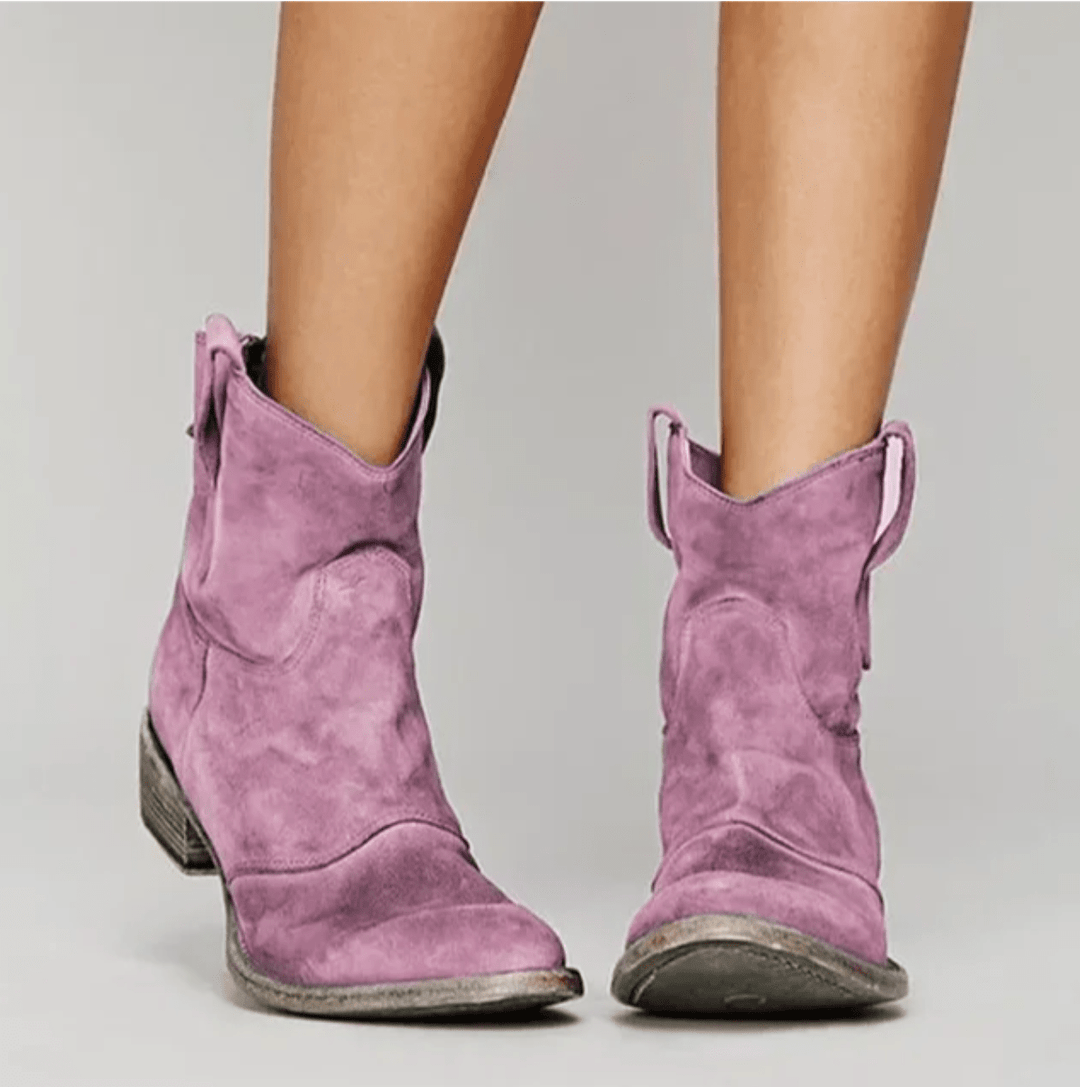 Charlotte Orthopedic Suede and Cotton Ankle Boot