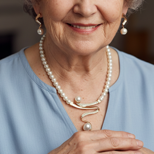 Pearl Necklace + Earrings Set