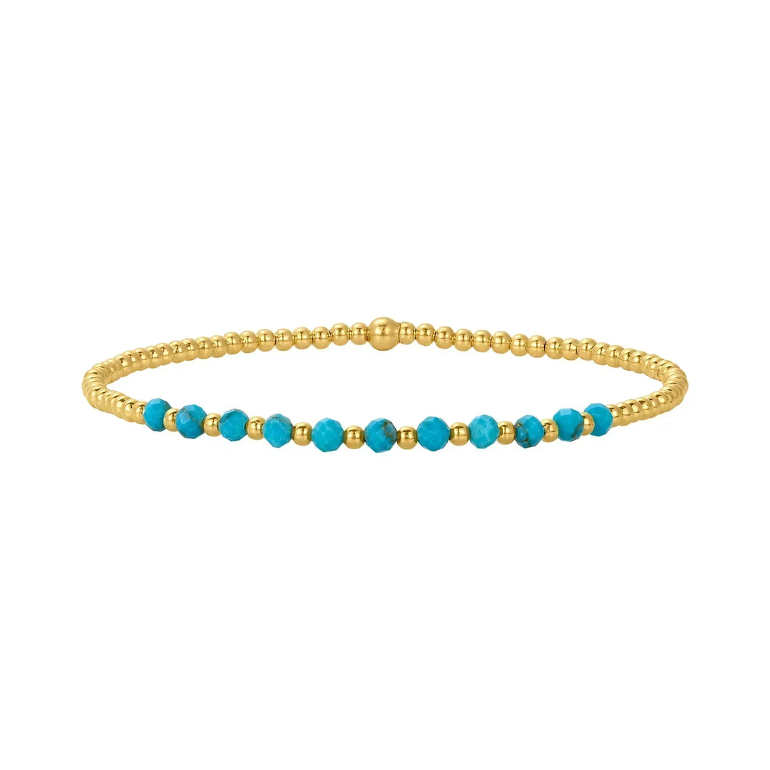 Chic Gold Tone Turquoise Beaded Bracelet