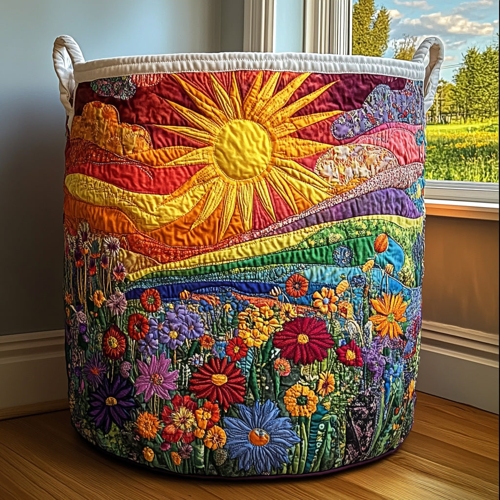 Fleurs et Soleil | Panier de Rangement Matelassé
