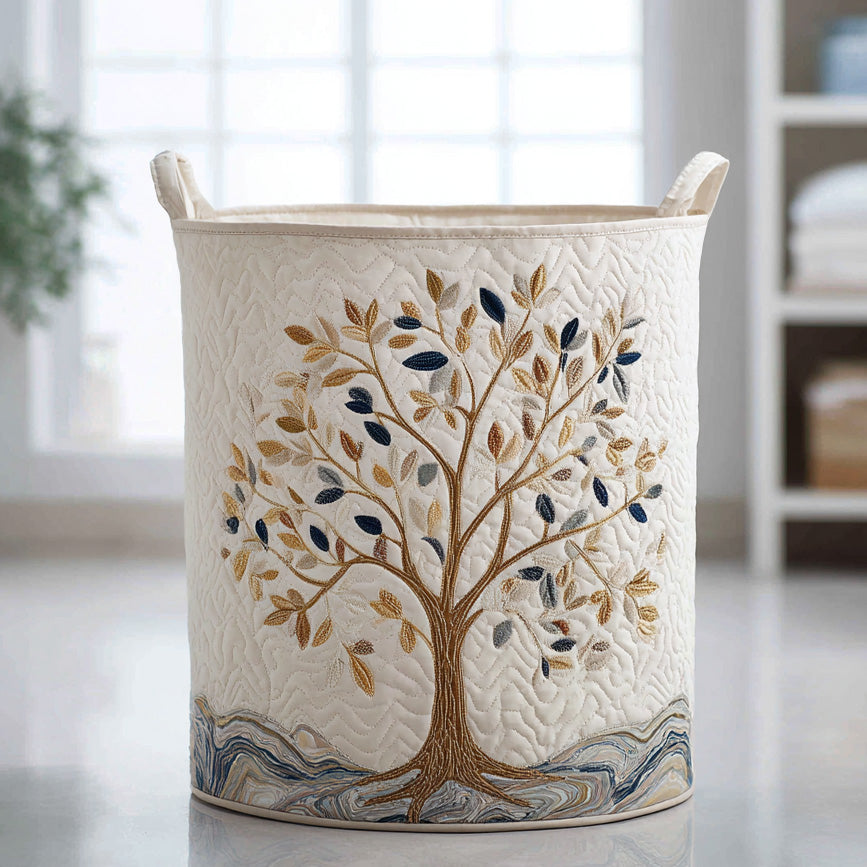 Arbre en Fleurs | Panier de Rangement Matelassé