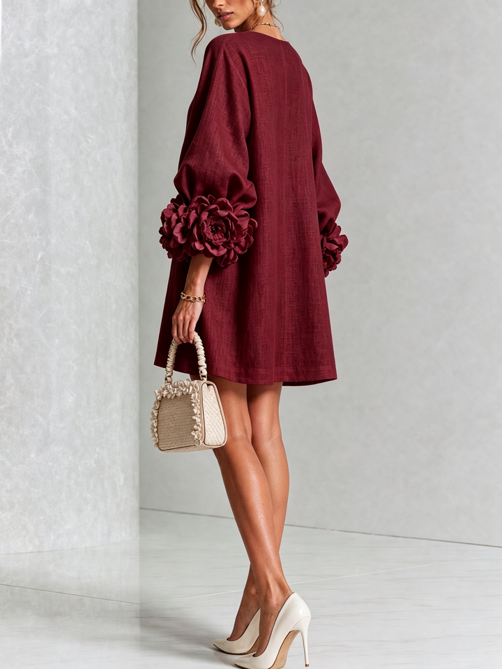 Lola | Floral Print Mini Dress with Button Closure