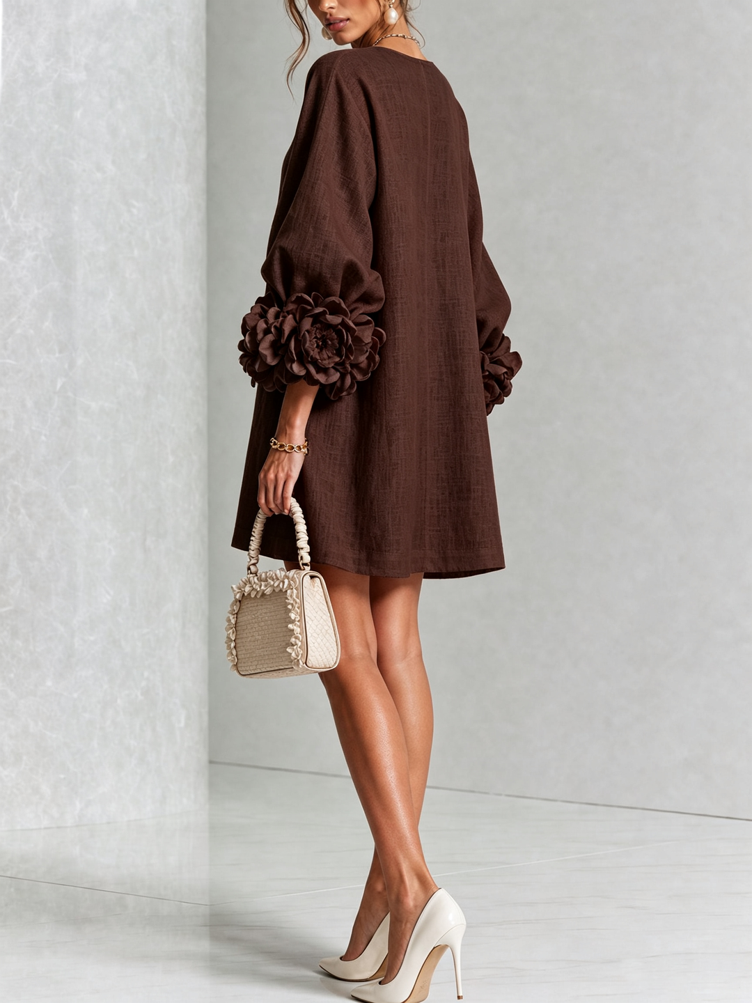 Lola | Floral Print Mini Dress with Button Closure