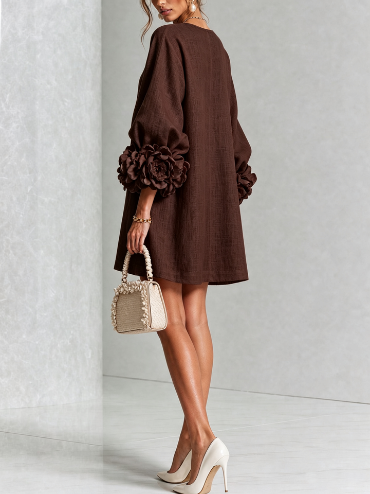 Lola | Floral Print Mini Dress with Button Closure