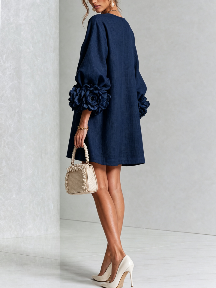Lola | Floral Print Mini Dress with Button Closure