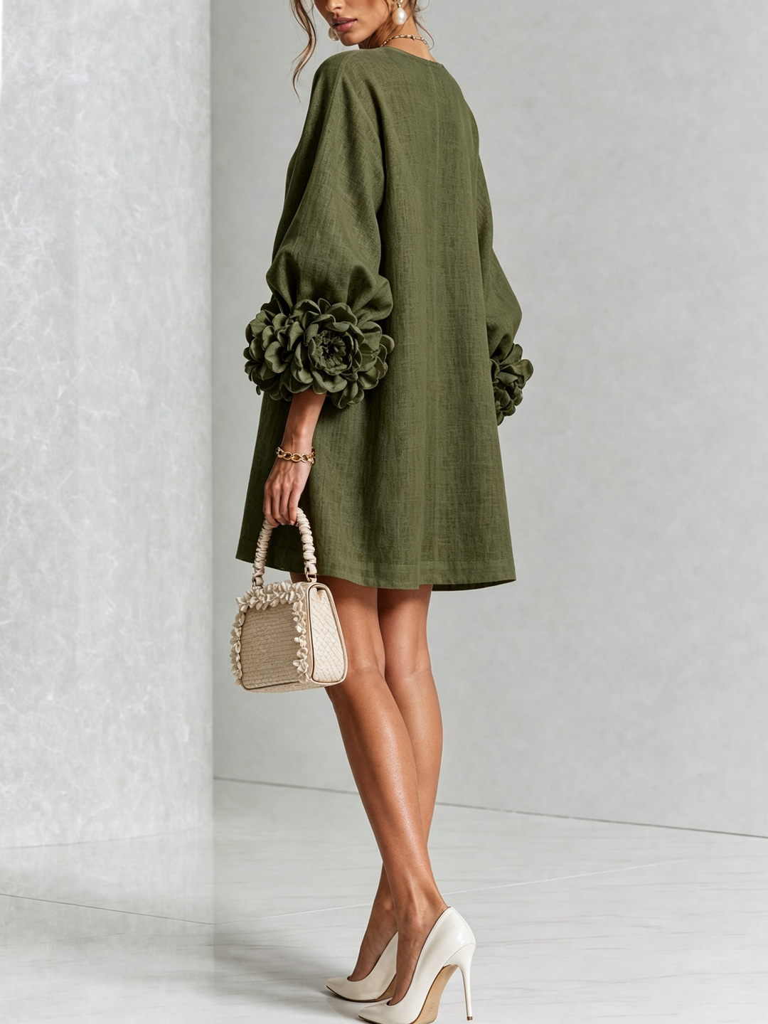 Lola | Floral Print Mini Dress with Button Closure