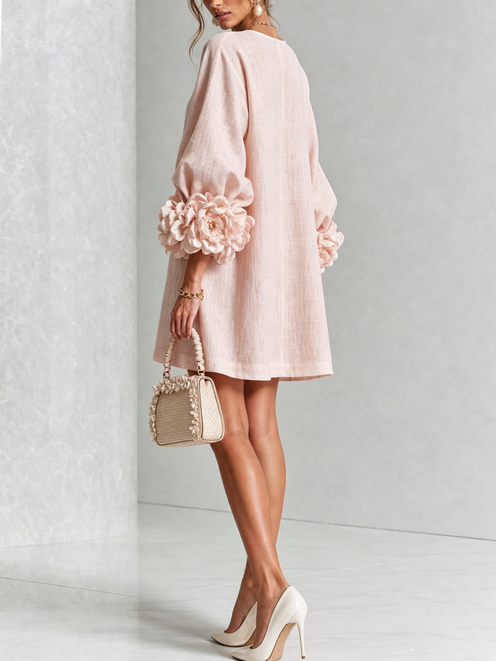 Lola | Floral Print Mini Dress with Button Closure