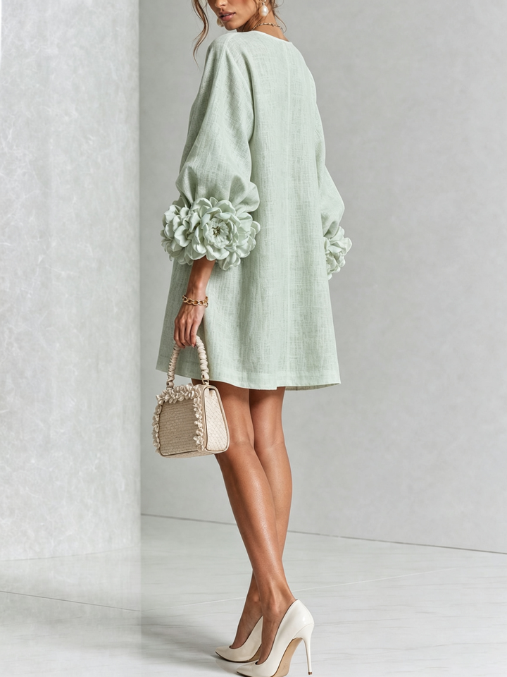 Lola | Floral Print Mini Dress with Button Closure