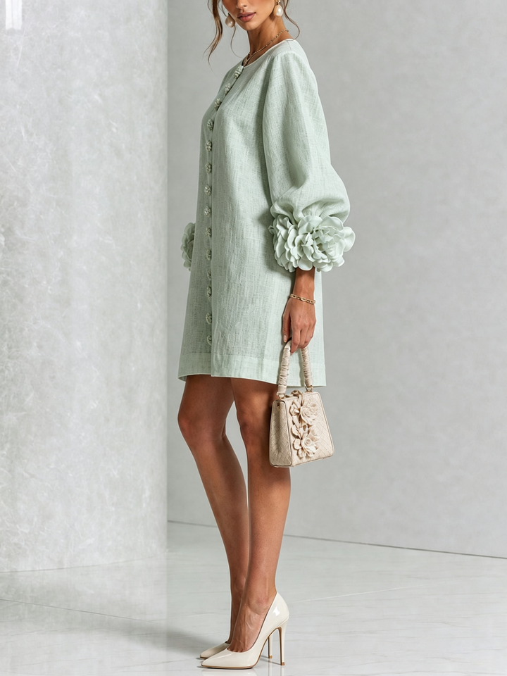 Lola | Floral Print Mini Dress with Button Closure