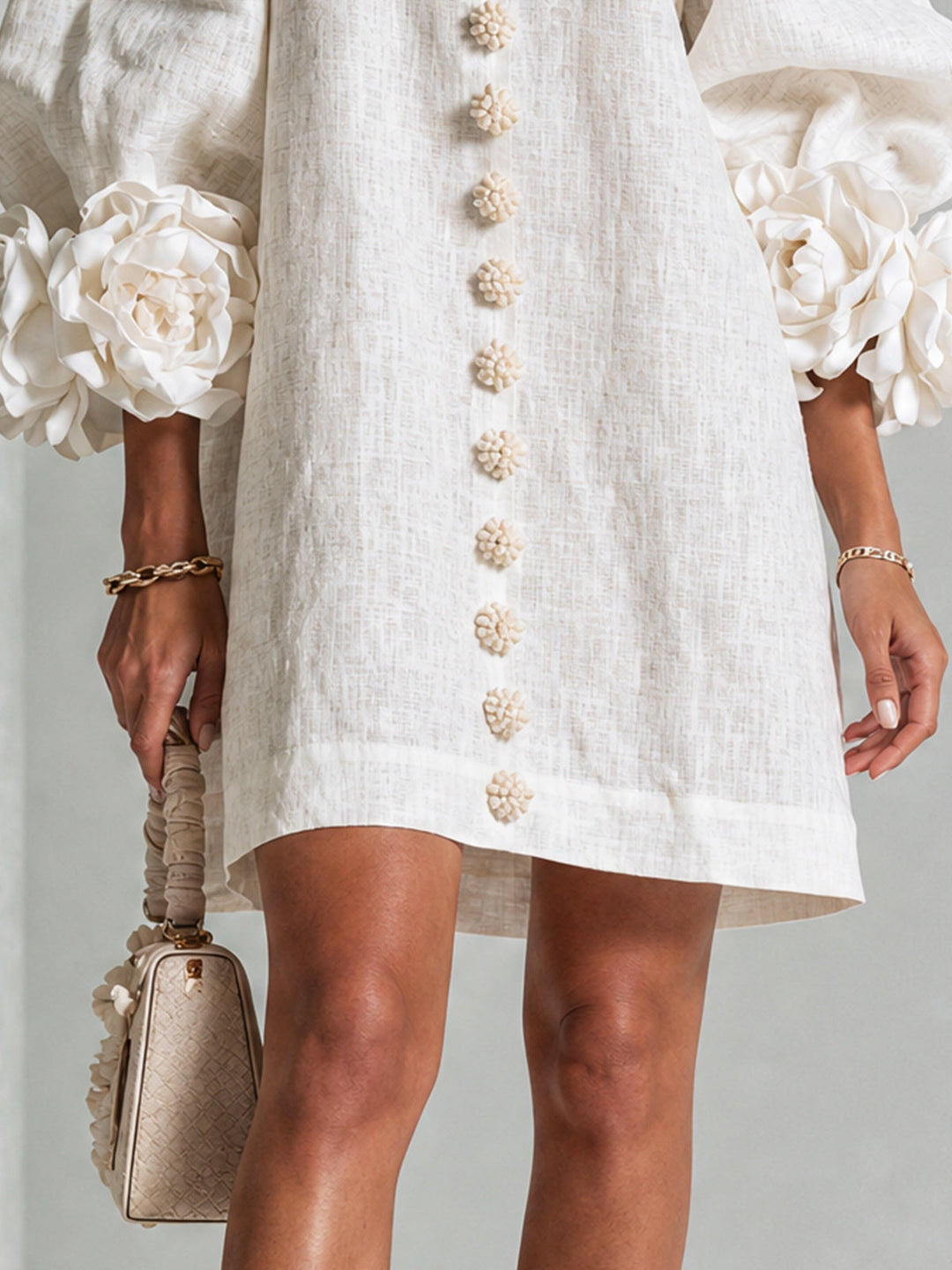 Lola | Floral Print Mini Dress with Button Closure