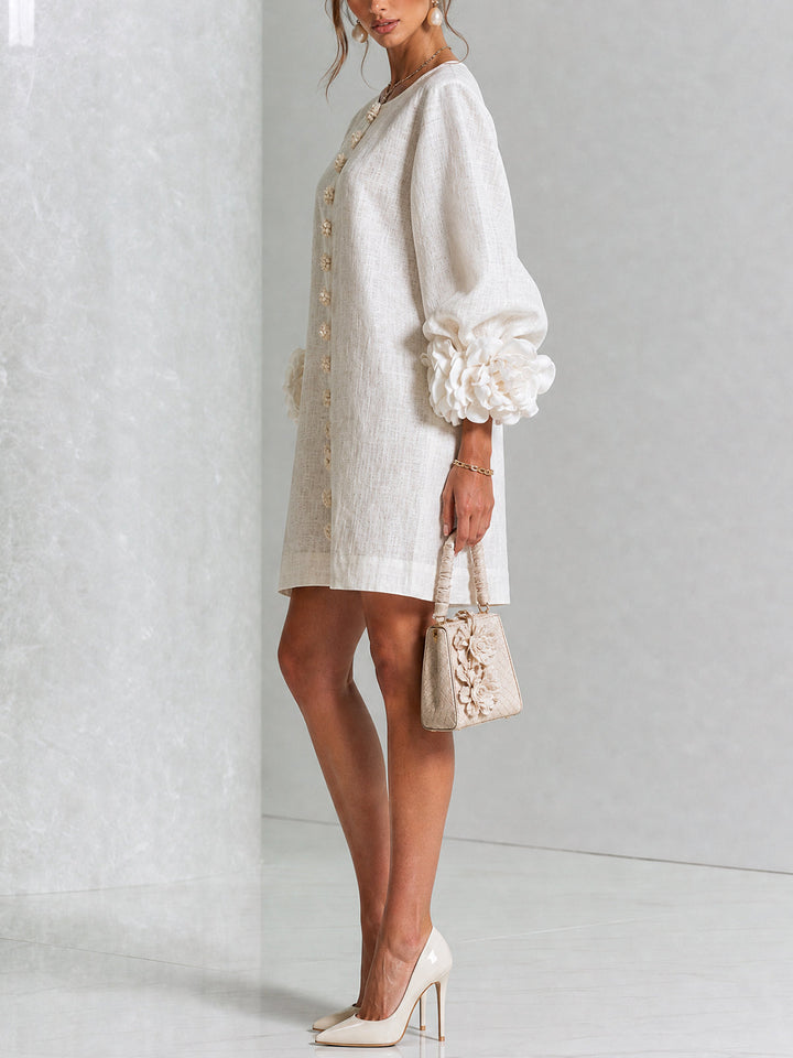 Lola | Floral Print Mini Dress with Button Closure