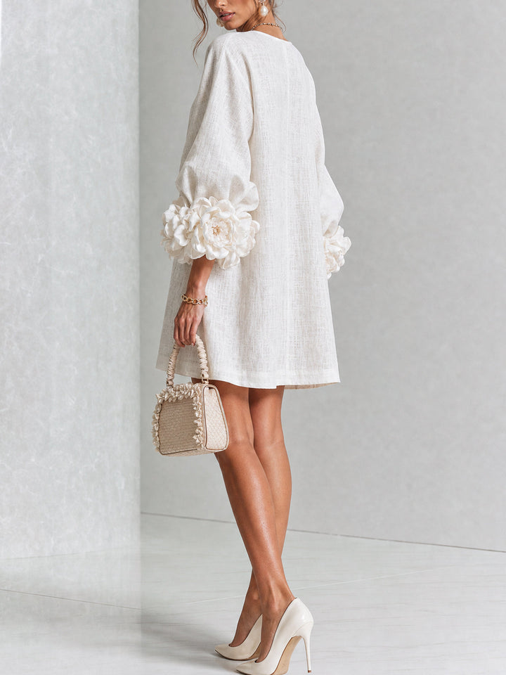 Lola | Floral Print Mini Dress with Button Closure