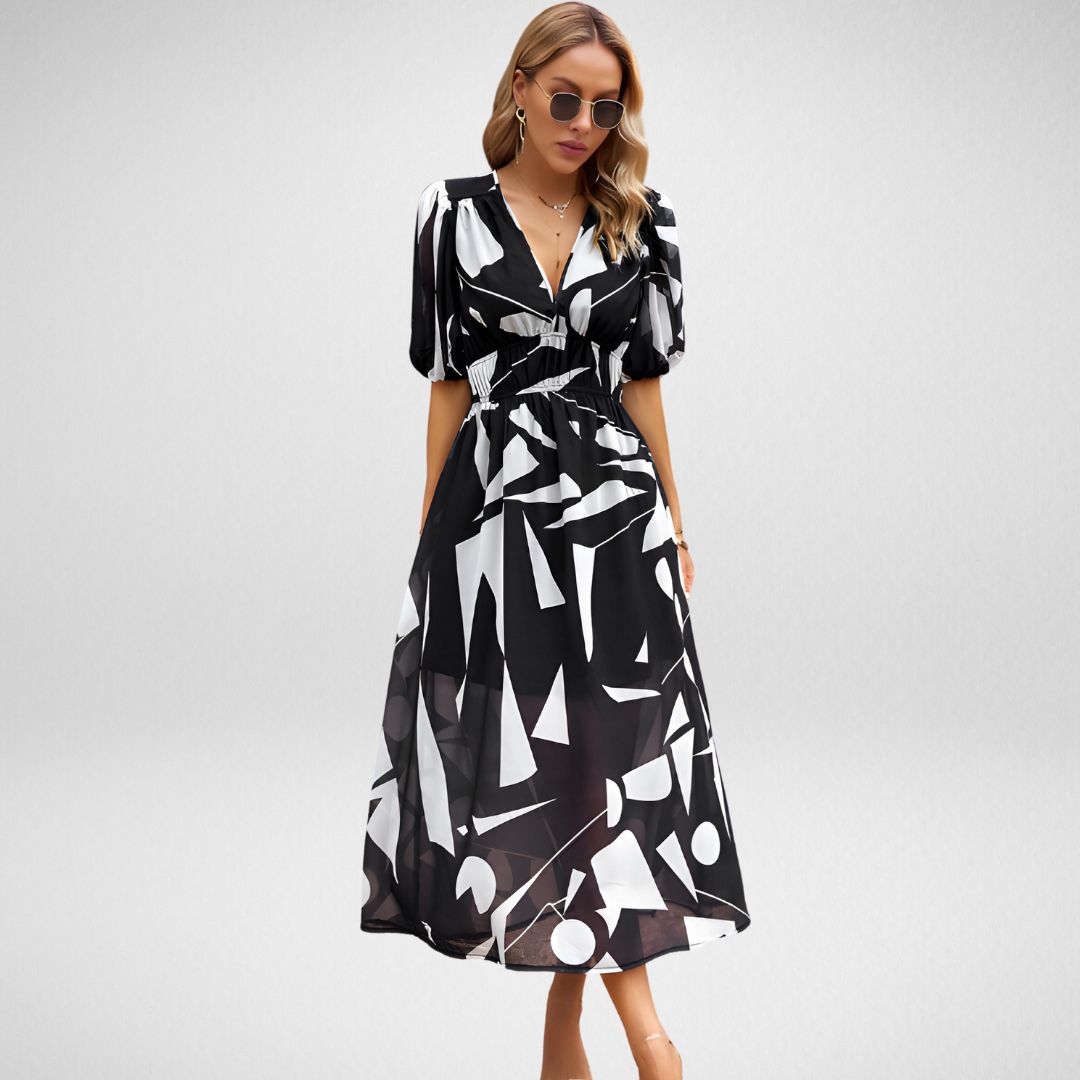 Faelina™️ - Charming V-Neck Dress