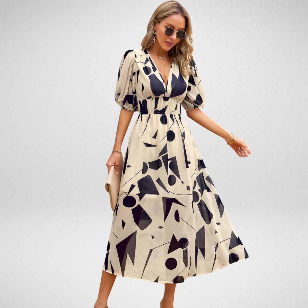 Faelina™️ - Charming V-Neck Dress