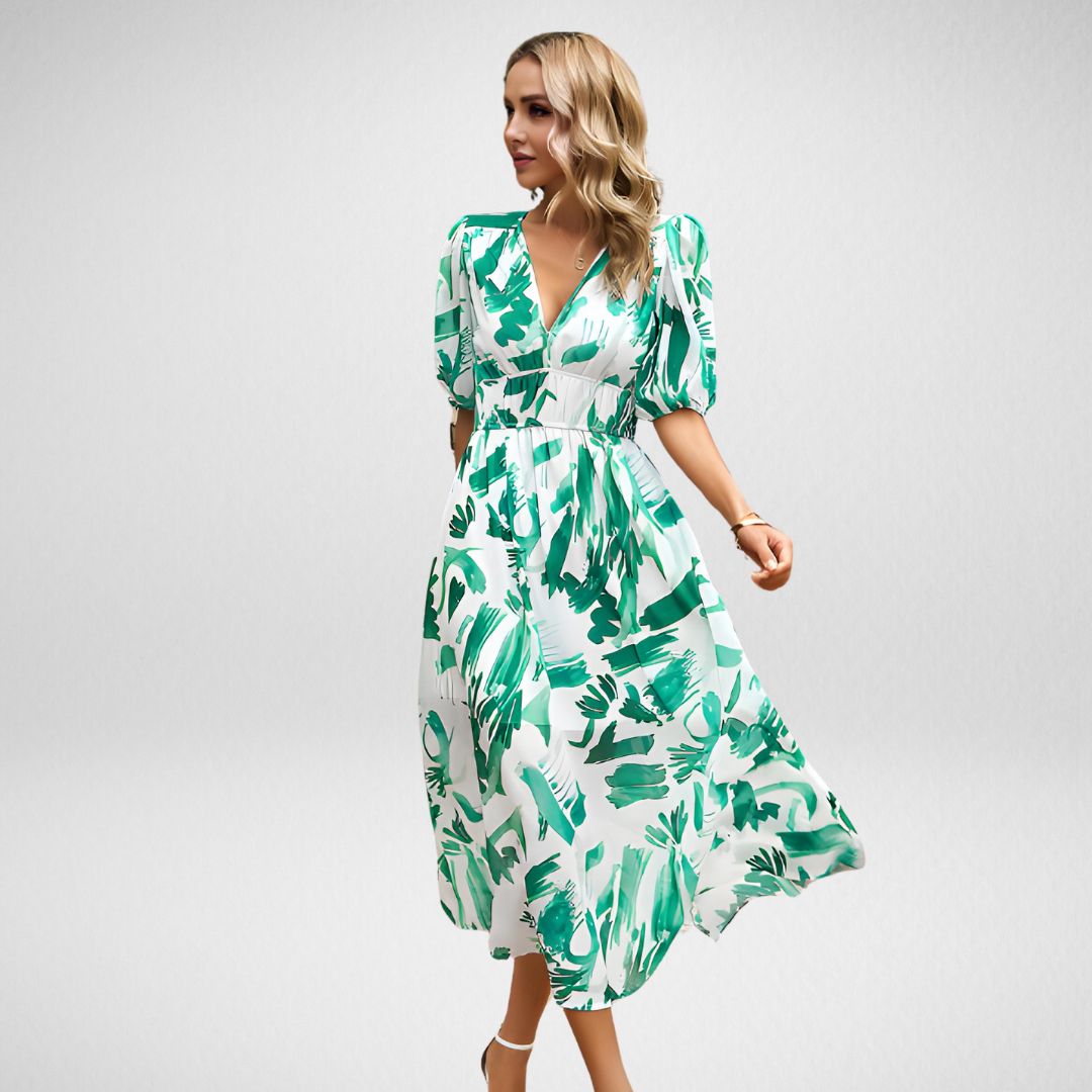 Faelina™️ - Charming V-Neck Dress