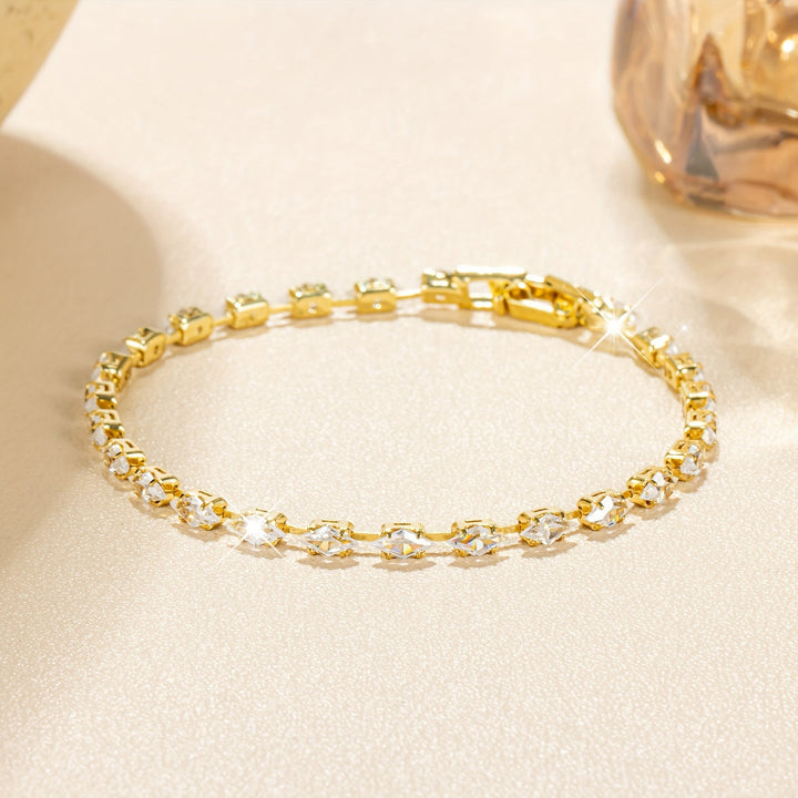 Elegant Zirconia Gold Plated Tennis Bracelet