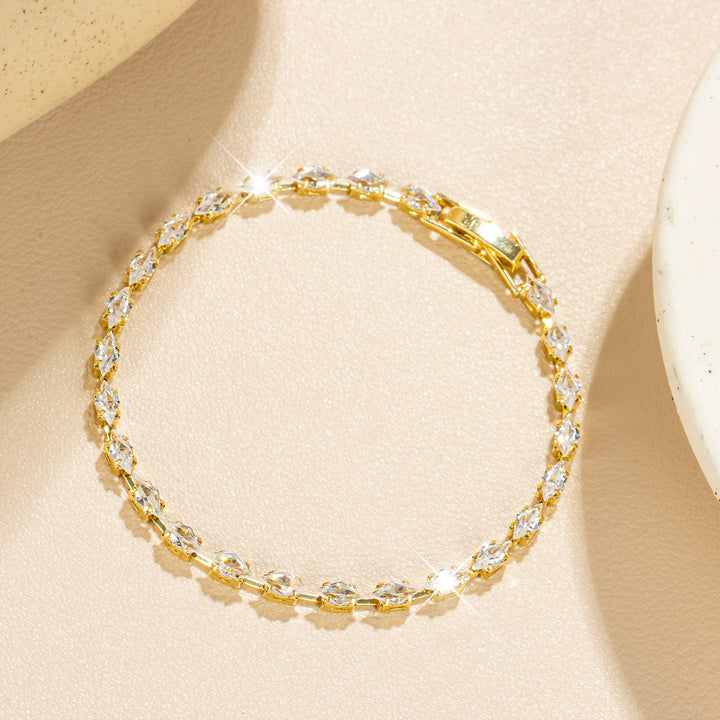 Elegant Zirconia Gold Plated Tennis Bracelet