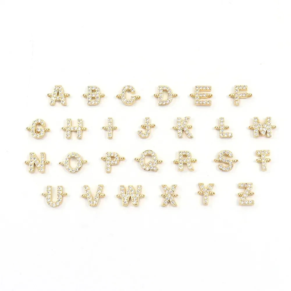 Dainty Personalized Initial Cord Bracelet with Pavé Crystal Charm
