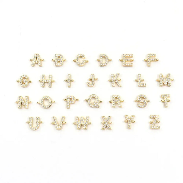 Dainty Personalized Initial Cord Bracelet with Pavé Crystal Charm