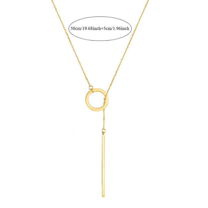 Modern Gold Y-Drop Necklace in Stainless Steel
