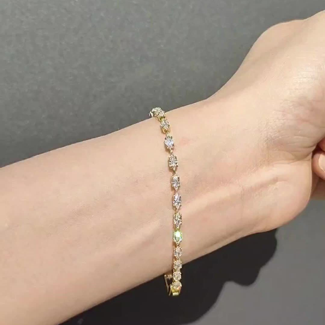 Elegant Zirconia Gold Plated Tennis Bracelet