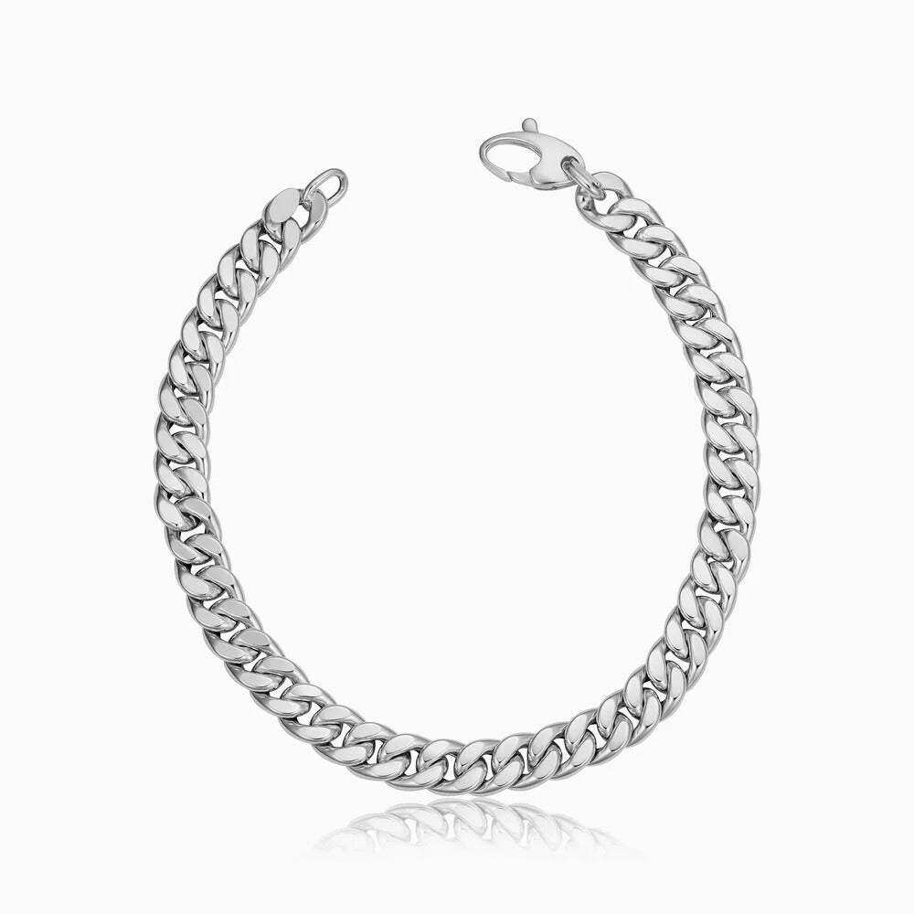 Estate Cuban Bracelet – Silver Tone